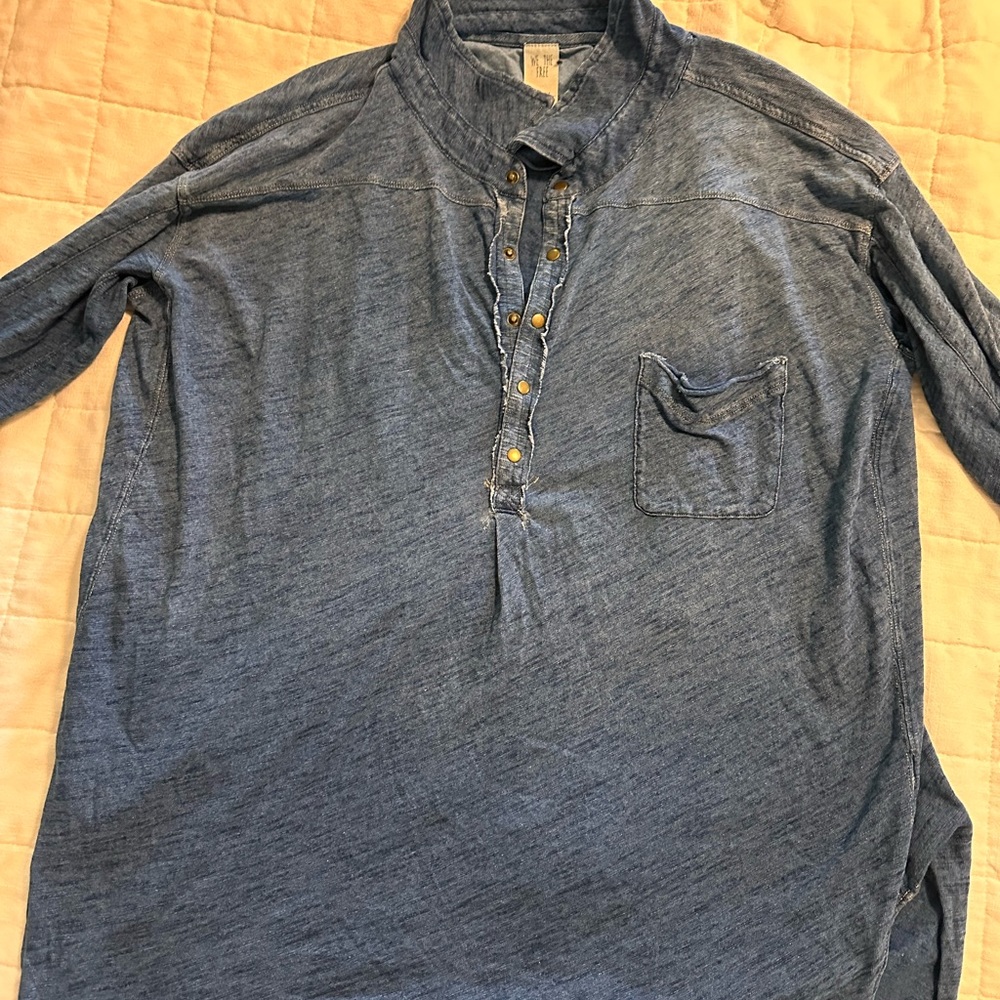 COPY - Soft denim looks and feels new “we the free” long sleeve shirt